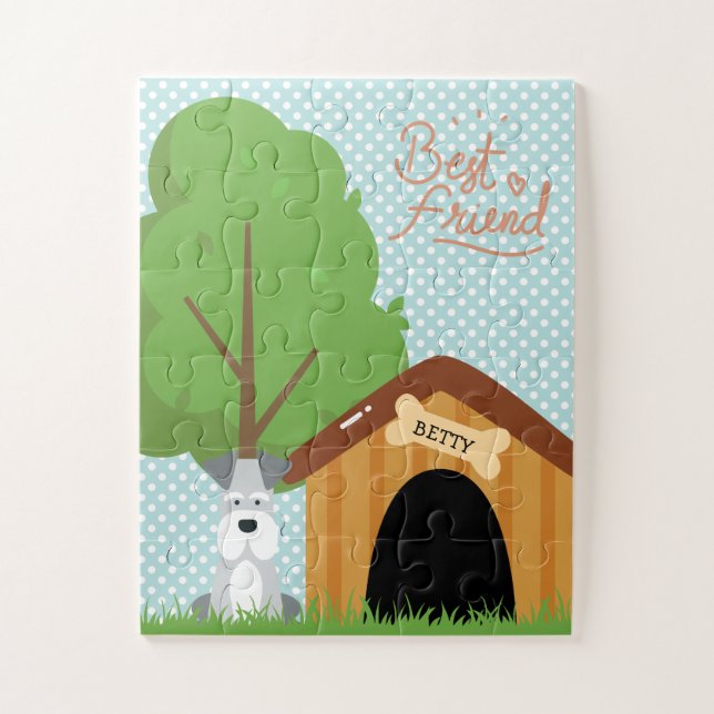 Mini Schnauzer Pet Name Jigsaw Puzzle (Vertical)