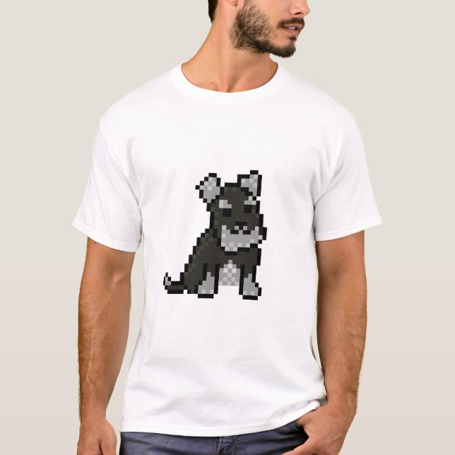 Mini Schnauzer Pixel Art T-Shirt (Front)