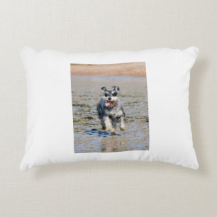 mini schnauzer-running decorative cushion