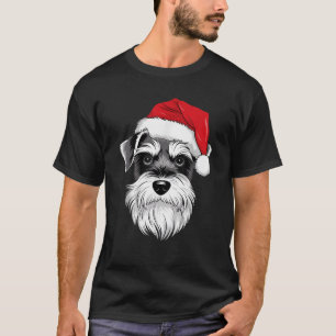 Mini Schnauzer Santa Dog on Miniature Schnauzer Ch T-Shirt