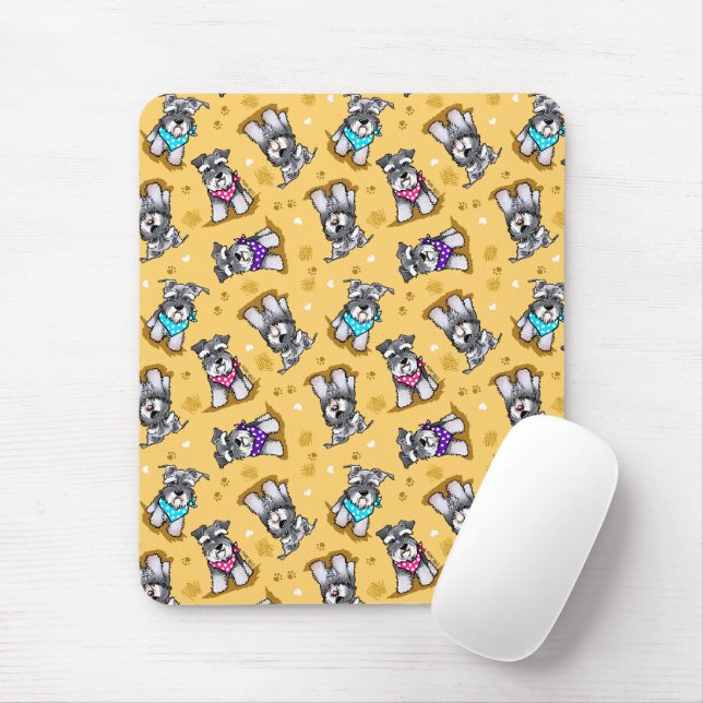 Mini Schnauzer Sunshine KiniArt Mouse Mat (With Mouse)