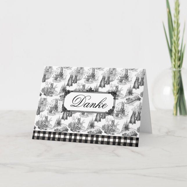 MINI SCHNAUZER Terrier Black Toile w/Customisation Thank You Card (Front)