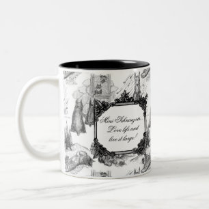 MINI SCHNAUZER Terrier Black Toile w/Customisation Two-Tone Coffee Mug