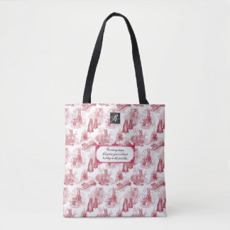MINI SCHNAUZER Terrier Red Toile Rainy Day Play Tote Bag