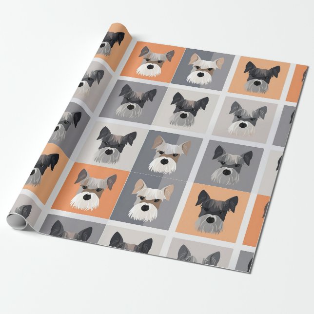 Mini Schnauzer wrapping paper (Unrolled)