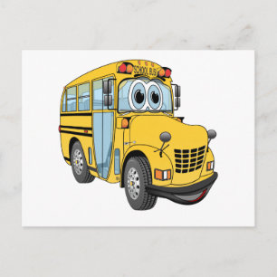 Mini School Bus Cartoon Postcard
