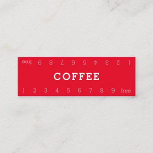 Mini Simple Double Number Coffee Punch-Card Loyalty Card