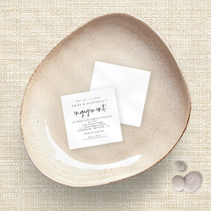 MINI Simple Script Black White Engagement Invite