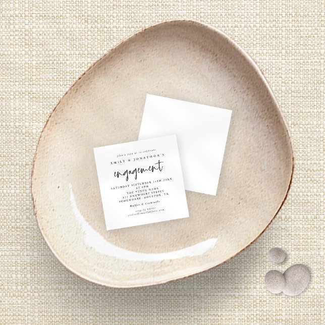 MINI Simple Script Black White Engagement Invite (Creator Uploaded)