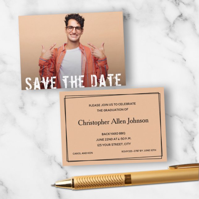 MINI Size 3.5" X 2.5" Photo Graduate Invitations (Small 3.5" x 2.5" graduation party cards to hand out or include in your graduation announcements.)