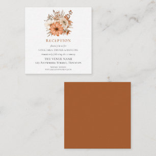MINI SIZE Autumn Florals Wedding Reception Details Enclosure Card