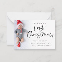 Mini Size | Baby First Christmas Custom Photo Card