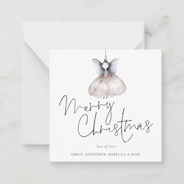 Mini Size | Fairy Minimalist Merry Christmas Card (Front)