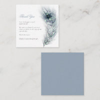 MINI SIZE | Peacock Feather Wedding Thank You