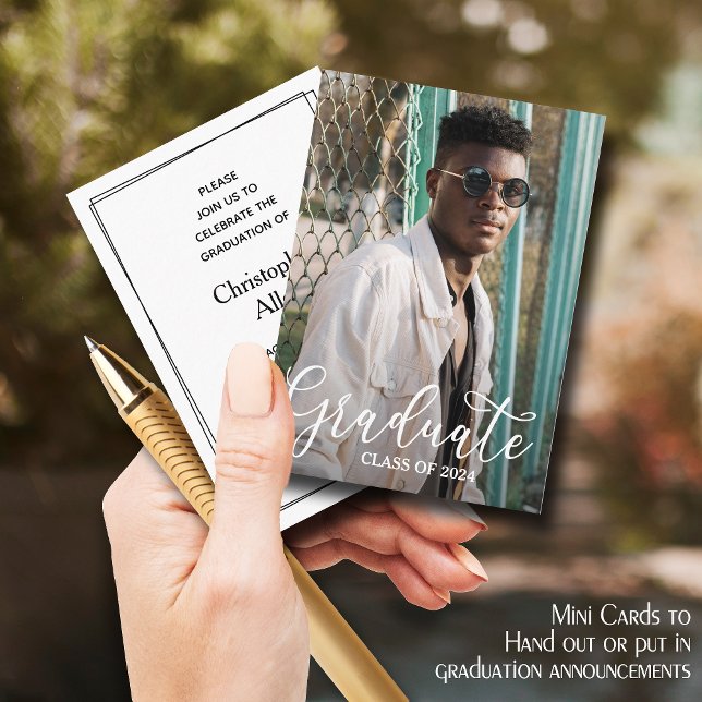 MINI Size Photo 2025 Graduation Invitations (SMALL business card size to hand out or put in your graduation announcements (no envelopes))