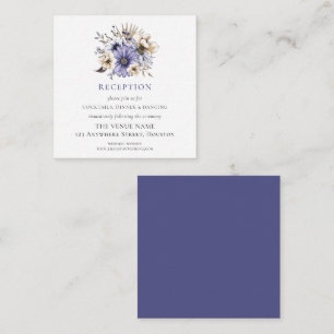 MINI SIZE Purple Florals Wedding Reception Details Enclosure Card
