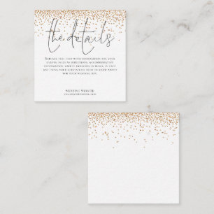 MINI SIZE Wedding Details Script Gold Glitter Enclosure Card