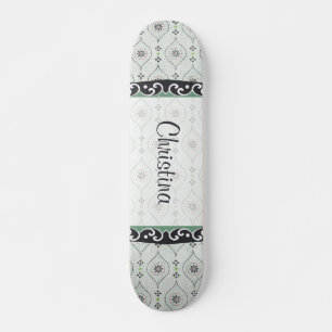 Mini Skateboard Blue Flowers Patterns