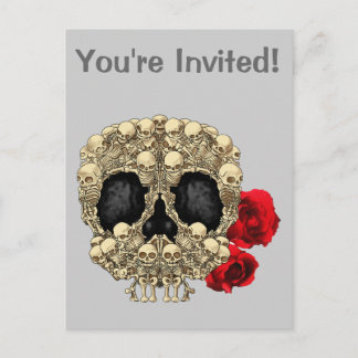 Mini Skeletons Sugar Skull Invitation Postcard
