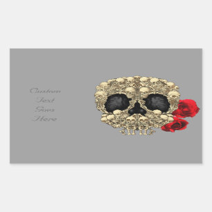 Mini Skeletons Sugar Skull Rectangular Sticker