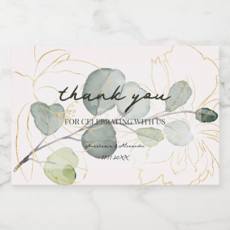 Mini Sparkling Wine Bottle Labels Thank You