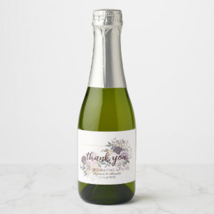 Mini Sparkling Wine Bottle Labels Thank You