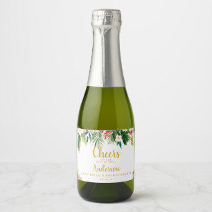 Mini Sparkling Wine Bridal Shower, Tropical Sparkling Wine Label