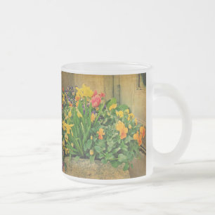 Mini Springtime Garden Frosted Glass Coffee Mug