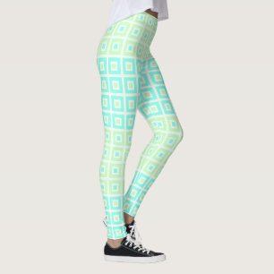 Mini Squares In Squares Mint Spearmint Leggings