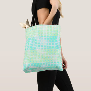 Mini Squares In Squares Mint Spearmint Tote Bag