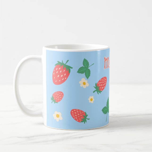 Mini Strawberry Blossom Personalised Mug (Left)