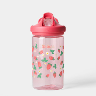 Mini Strawberry Blossom Personalised  Water Bottle
