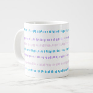 Mini Strokes Pattern Turquoise Purple Pink Large Coffee Mug