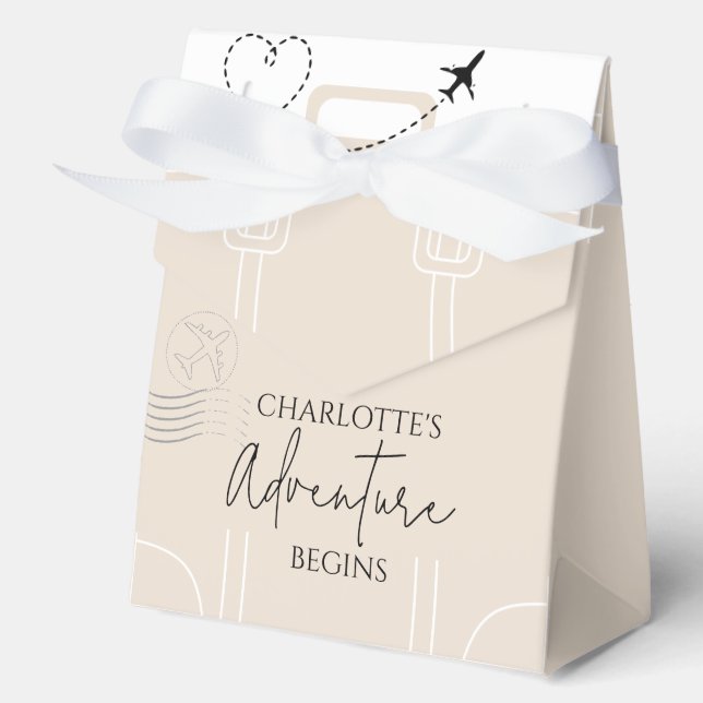 Mini Suitcase travel adventure begins Graduation Favour Box (Front)