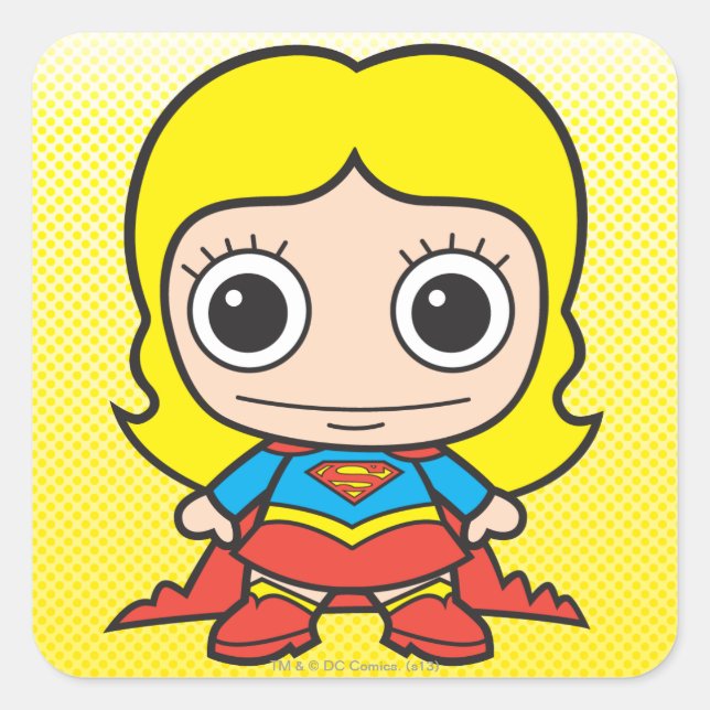 Mini Supergirl Square Sticker (Front)