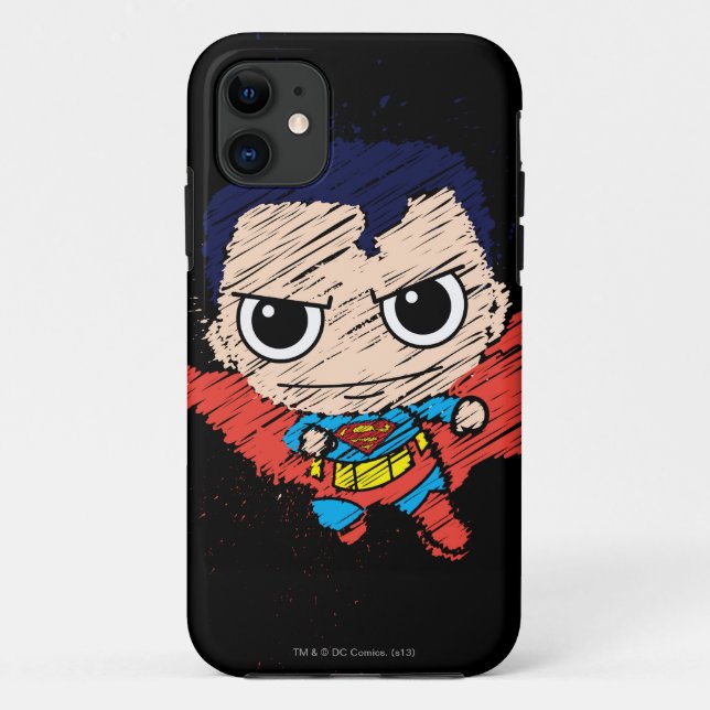 Mini Superman Sketch Case-Mate iPhone Case (Back)