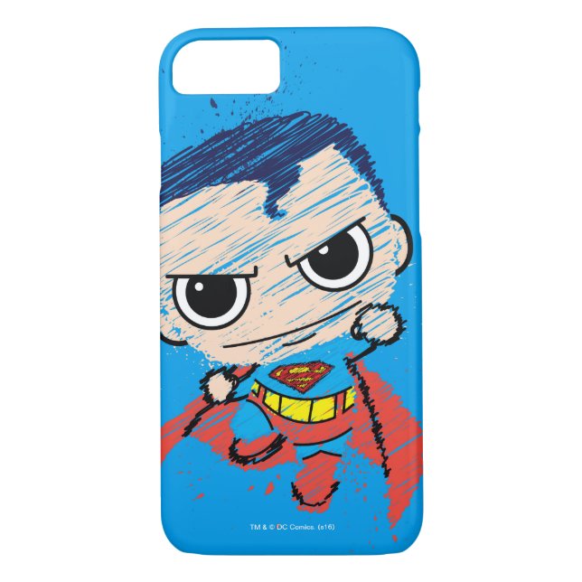 Mini Superman Sketch - Flying Case-Mate iPhone Case (Back)