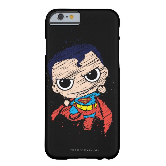 Mini Superman Sketch - Flying Case-Mate iPhone Case (Back)