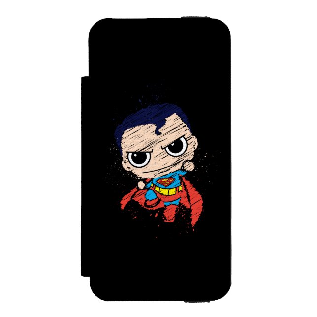 Mini Superman Sketch - Flying Incipio iPhone Wallet Case (Folio Front)