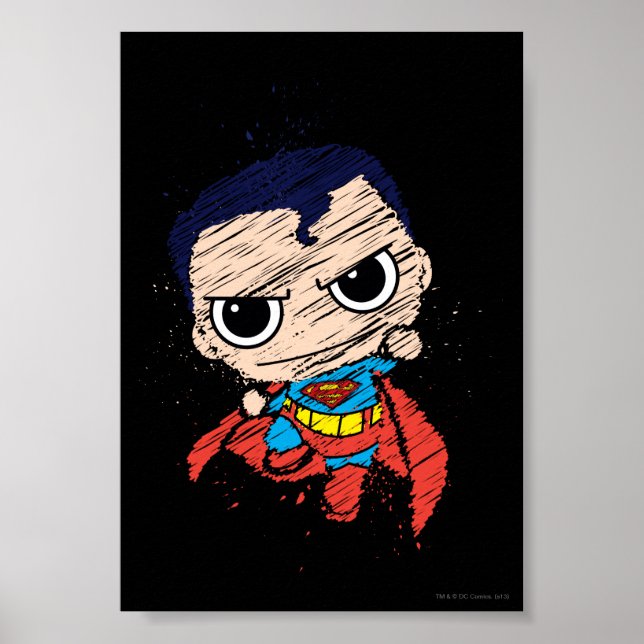 Mini Superman Sketch - Flying Poster (Front)