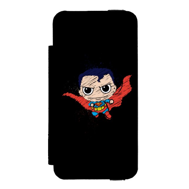 Mini Superman Sketch Incipio iPhone Wallet Case (Folio Front)