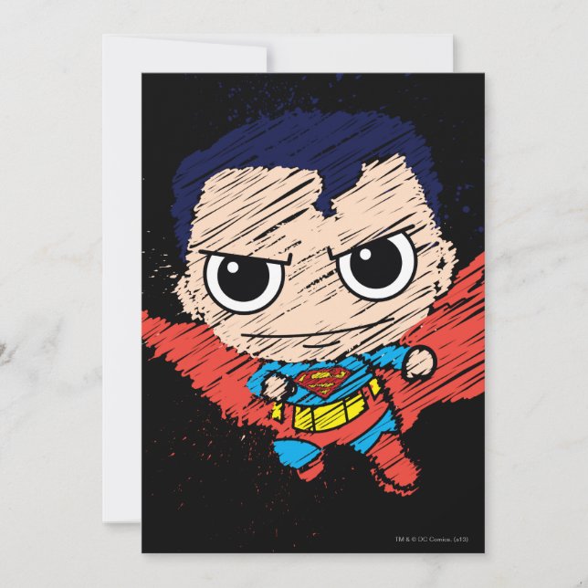 Mini Superman Sketch Invitation (Front)