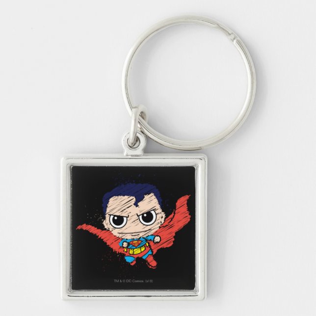 Mini Superman Sketch Key Ring (Front)