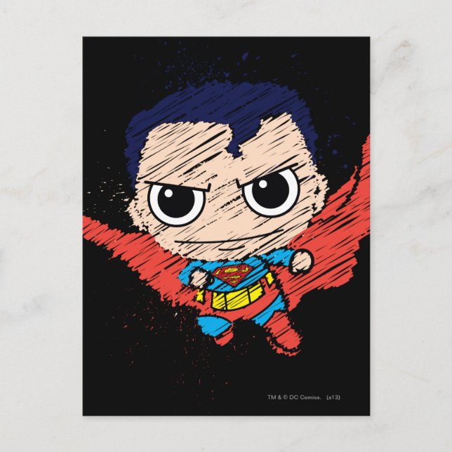 Mini Superman Sketch Postcard (Front)