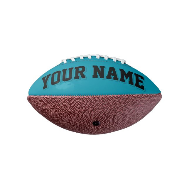 Mini TEAL AND BLACK Personalised Football American Football (Rotated 270)