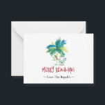 Mini Tropical Beach Christmas Cards<br><div class="desc">These mini tropical beach Christmas cards feature an island-inspired exotic palm tree and cute holiday Santa wearing a Bahama shirt and sandals in shades of red and green. The words "Merry Beach-mas" are set in hand lettered type. Use the template fields to add your personalised greeting. A funny and charming...</div>