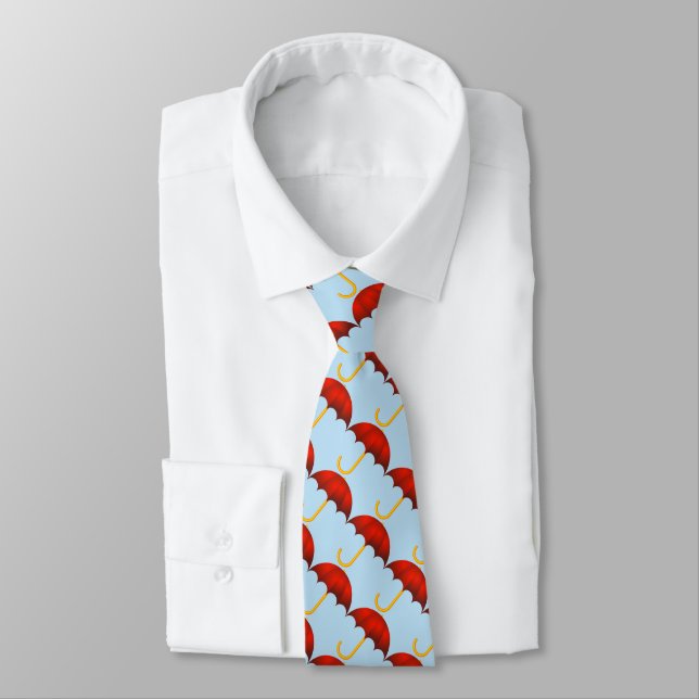 Mini umbrellas. Blue background Tie (Tied)
