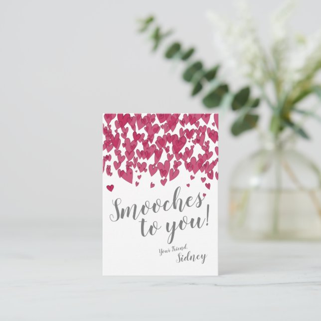 Mini Valentine | Smooches to you! Note Card (Standing Front)