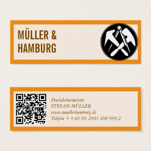 Mini Visitenkarten Dachdecker QR Code