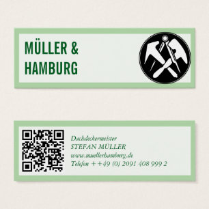 Mini Visitenkarten Dachdecker QR Code